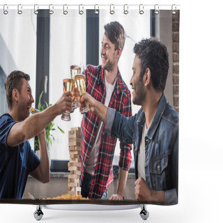 Personality  Young People Playing Jenga Game Shower Curtains