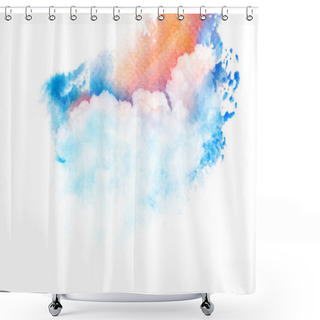 Personality  Watercolor Illustration Of Sky With Cloud. Shower Curtains