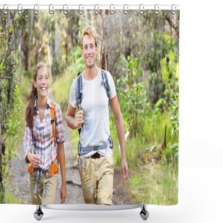 Personality  Outdoor Activity Couple Hiking - Happy Hikers Shower Curtains