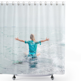 Personality  Woman Meditating At The Sea Shower Curtains