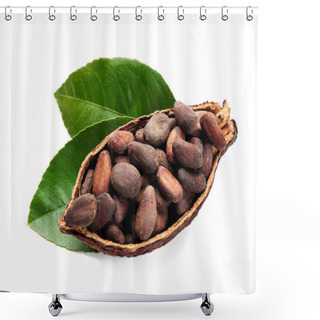 Personality  Half Of Ripe Cocoa Pod With Beans   Shower Curtains