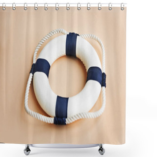 Personality  Lifebuoy On Pink Background Shower Curtains