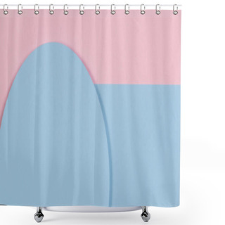 Personality  Abstract Geometric Texture Background Of Fashion Pastel Pink, Light Blue Color Paper. Top View Shower Curtains