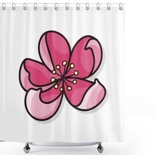 Personality  Plum Flower Doodle Shower Curtains