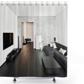 Personality  Modern Minimalism Style Drawing-room Interior Shower Curtains