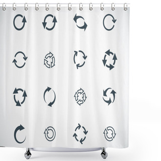Personality  Vector Black Refresh Icons Set Shower Curtains