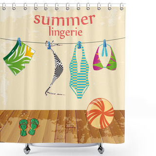 Personality  Lingerie Shower Curtains