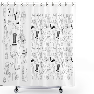 Personality  Alice In Wonderland Seamless Shower Curtains