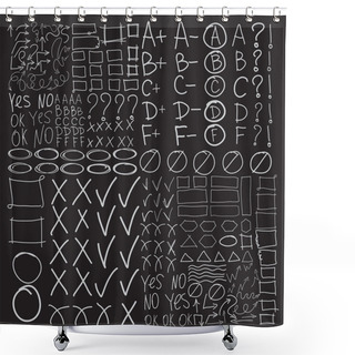 Personality  Set Of School Marks Shower Curtains