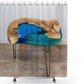 Personality  Slab Coffee Table, Modern Coffee Table Shower Curtains