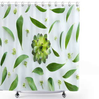 Personality  Green Leaves Pattern Shower Curtains