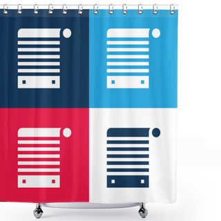 Personality  Blind Blue And Red Four Color Minimal Icon Set Shower Curtains