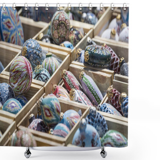 Personality  Christmas Decorations At Market In Uzbekistan. Shower Curtains