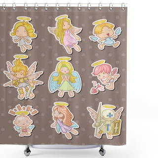 Personality  Angel Stickers Shower Curtains