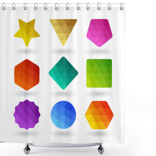 Personality  Set Of Design Elements Shower Curtains