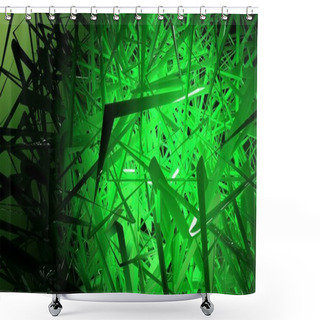 Personality  Random Green Lines Shower Curtains