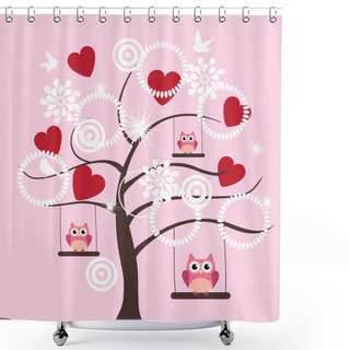 Personality  Valentine Tree Shower Curtains