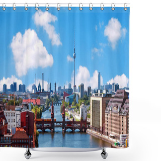 Personality  Aerial Photo Berlin Skyline Shower Curtains