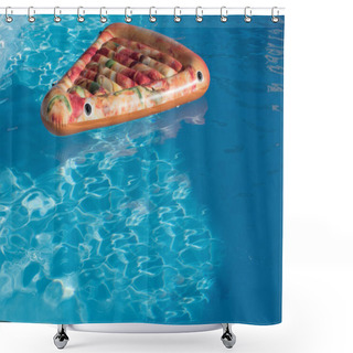 Personality  Pizza-shaped Float In The Water Of A Swimming Pool. Space For Copy Shower Curtains