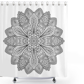 Personality  Intricate Flower Coloring Page Shower Curtains