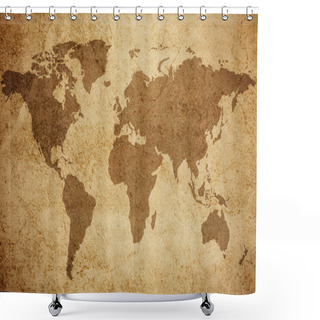 Personality  World Map Texture Background Shower Curtains