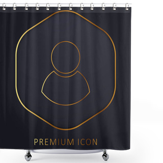 Personality  Black Male User Symbol Golden Line Premium Logo Or Icon Shower Curtains