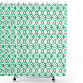 Personality  Green Kaleidoscope Circular Pattern Seamless Wallpaper Shower Curtains