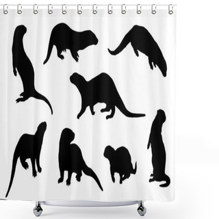 Personality  Otter Silhouettes Shower Curtains