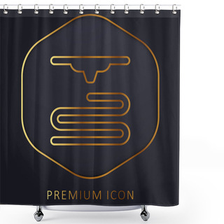 Personality  3d Printer Golden Line Premium Logo Or Icon Shower Curtains