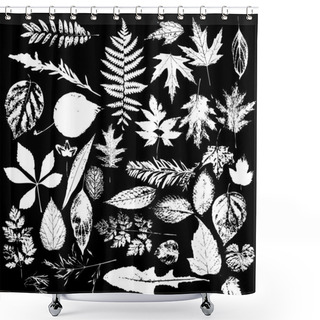 Personality  Silhouette Leaves Set Shower Curtains