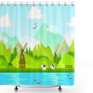 Personality  Rural Background Shower Curtains