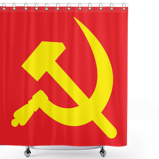 Personality  USSR Symbol Hammer And Sickle. Vector Illustration. Shower Curtains
