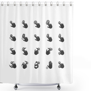 Personality  Touch Screen Gestures Icons Set Shower Curtains