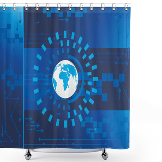 Personality  Background With Arrows And Globe Shower Curtains