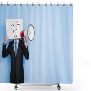 Personality  Businessman Take Microphone Shower Curtains