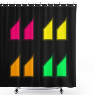 Personality  Blocks With Angled Cuts Four Color Glowing Neon Vector Icon Shower Curtains
