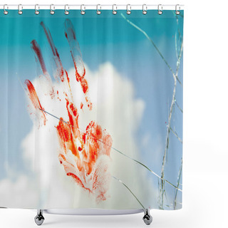 Personality  Bloody Handpalm Shower Curtains