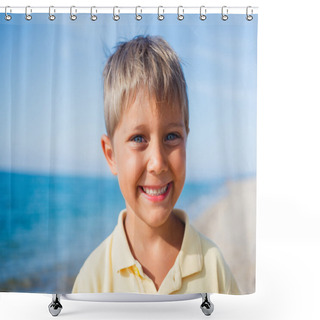 Personality  Boy On The Beach Shower Curtains