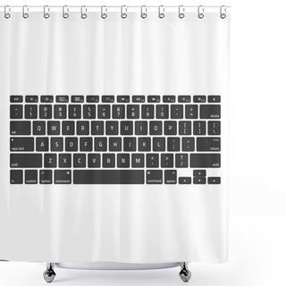 Personality  Black Keyboard Stroke QWERTY Shower Curtains