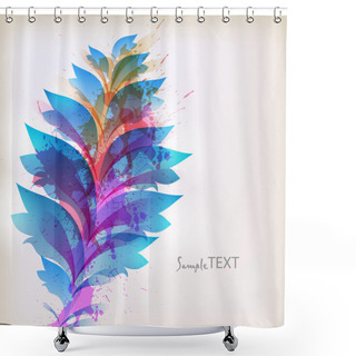 Personality  Abstract Artistic Background With Floral Element And Colorful Blots. Shower Curtains
