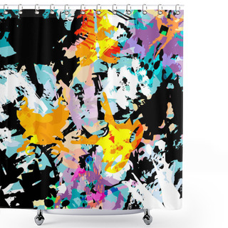 Personality  Abstract Colored Graffiti Background Shower Curtains