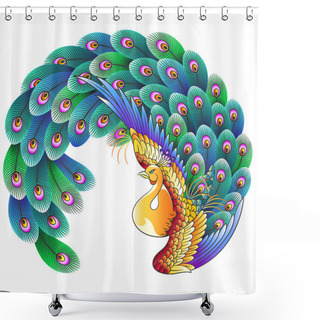 Personality  Japanese Style Peacock Shower Curtains