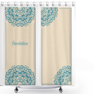 Personality  Template Of Vintage Greeting Card In Eastern Style With Old Paper Texture Shower Curtains