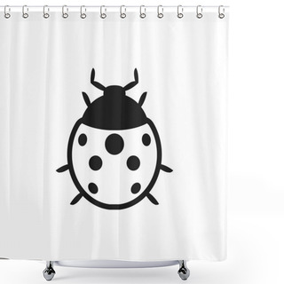 Personality  Bug Icon In Single Grey Color.  Shower Curtains