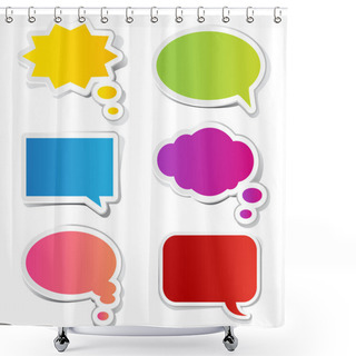 Personality  Chat Bubble Sticker Shower Curtains