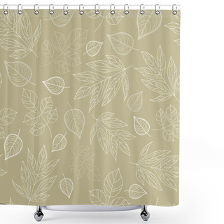 Personality  Vector Green Leaf Repeat Pattern Texture Background. Perfect For Fabric Design, Wallpaper, Stationery, Scrapbook Paper. Shower Curtains