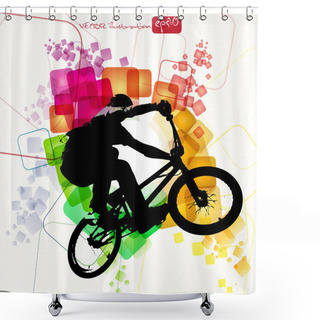 Personality  BMX Cyclist Shower Curtains