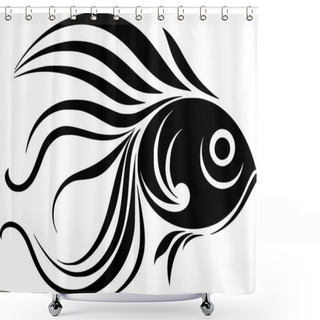 Personality  Fish - Minimalist And Flat Logo - Vector Illustration Shower Curtains