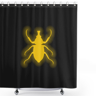 Personality  Animal Longhorned Insect Shape Yellow Glowing Neon Icon Shower Curtains