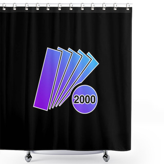 Personality  2000 Pieces Catalog Blue Gradient Vector Icon Shower Curtains